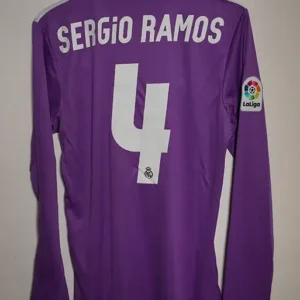 Real Madrid 2016-17 Sergio Ramos purple away jersey long sleeve