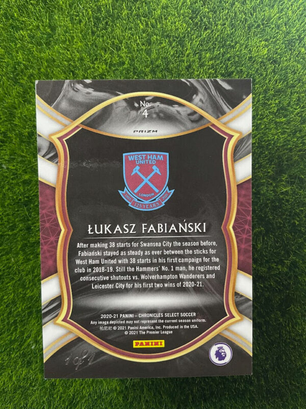 2020-21 Chronicles Select Lukasz Fabianski Westham Poland one of one 1/1 - Image 2