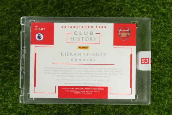 2019-20 Panini Impeccable Kieran Tierney Club History Auto 42/86 - Image 2