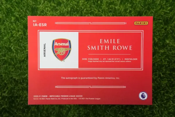 2020-21 Panini Impeccable Emile Smith Rowe Auto 33/35 - Image 2