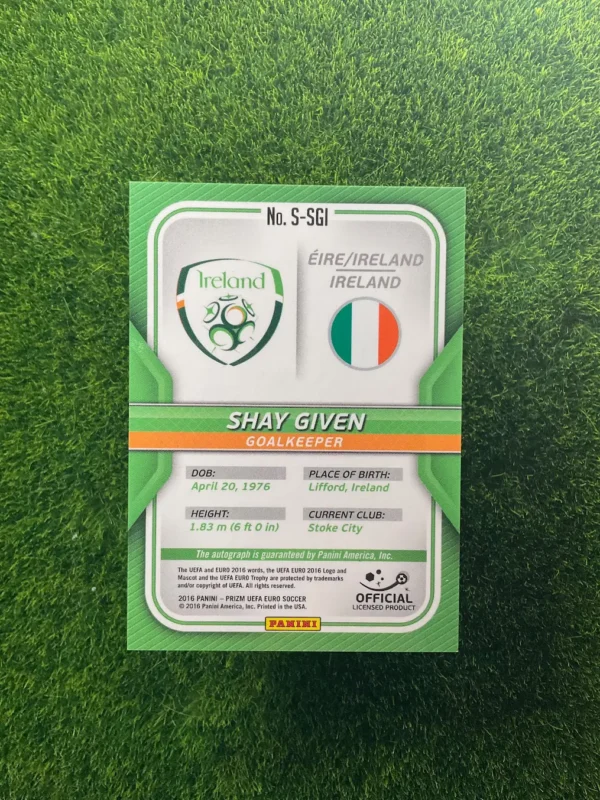 2016 Panini Prizm Euro Shay Given Auto - Image 2