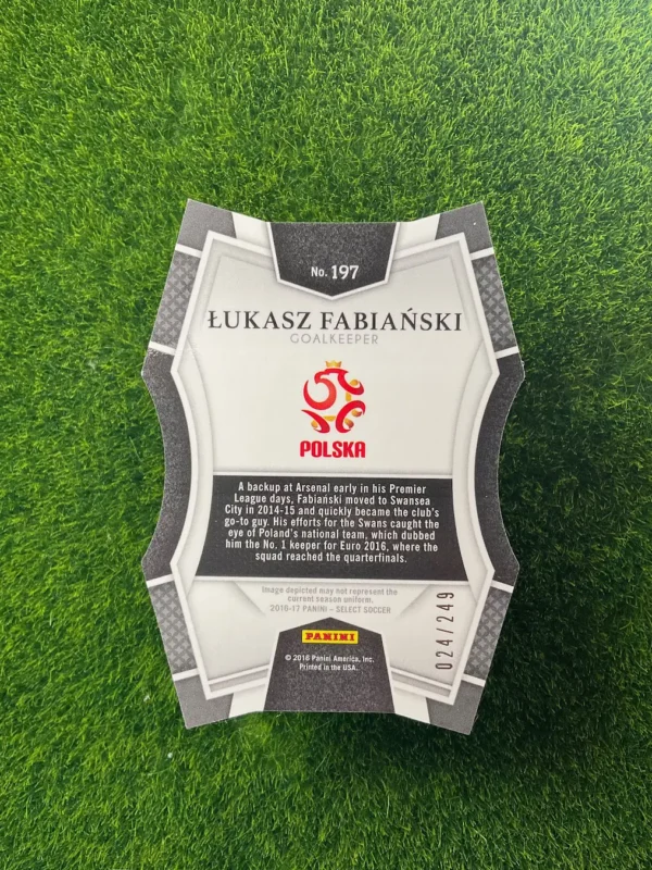 2016-17 Panini Select Łukasz Fabiański Blue Die-Cut Prizm 024/249 - Image 2