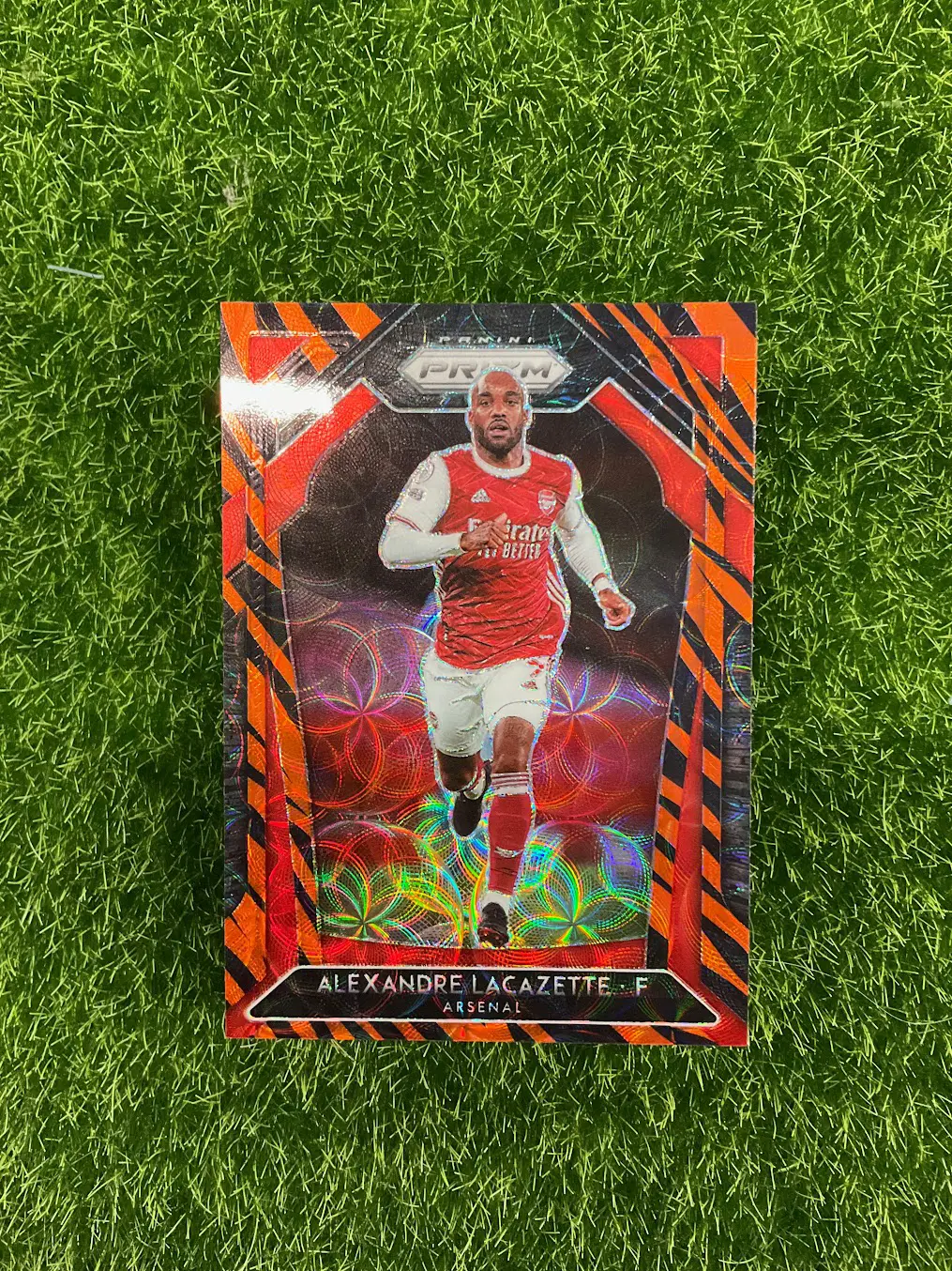 2020-21 Panini Prizm Alexandre Lacazette Orange Pulsar Prizm