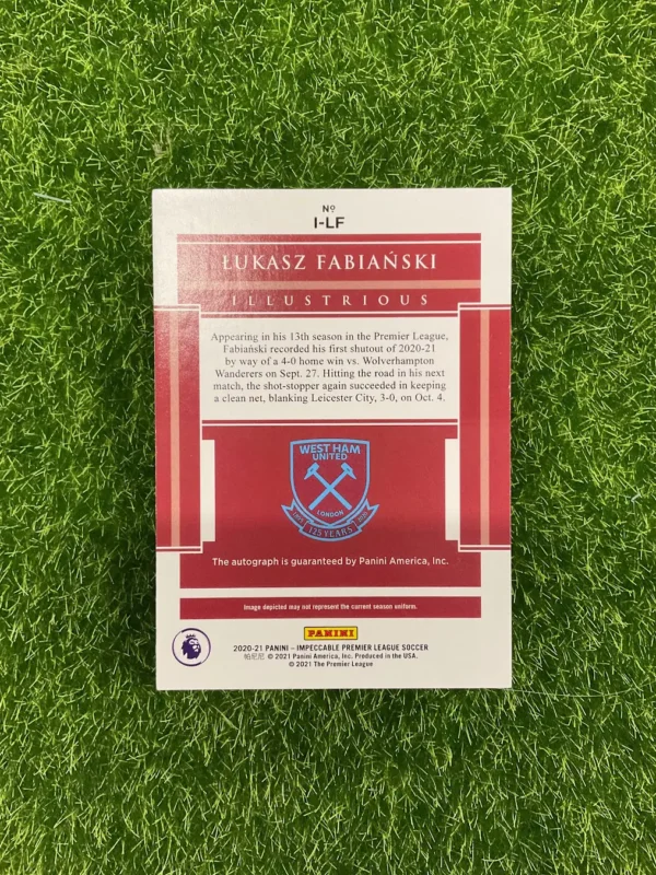 2020-21 Panini Impeccable Łukasz Fabiański Illustrious Auto 6/7 - Image 2