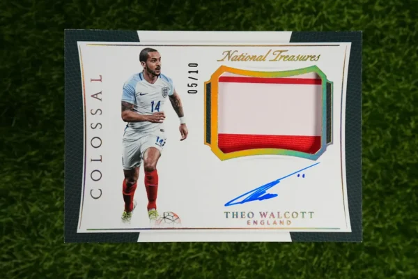 2018 Panini National Treasures Theo Walcott Colossal Jumbo Patch Auto 05/10