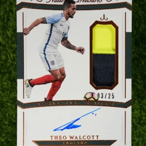 2018 Panini National Treasures Theo Walcott International Treasures Patch Auto 03/25