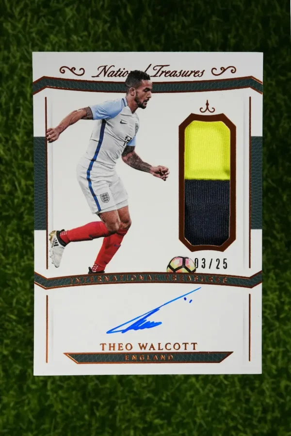 2018 Panini National Treasures Theo Walcott International Treasures Patch Auto 03/25