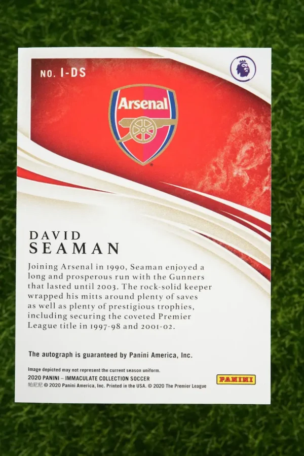 2020 Panini Immaculate Collection David Seaman Ink Auto 10/10 - Image 2