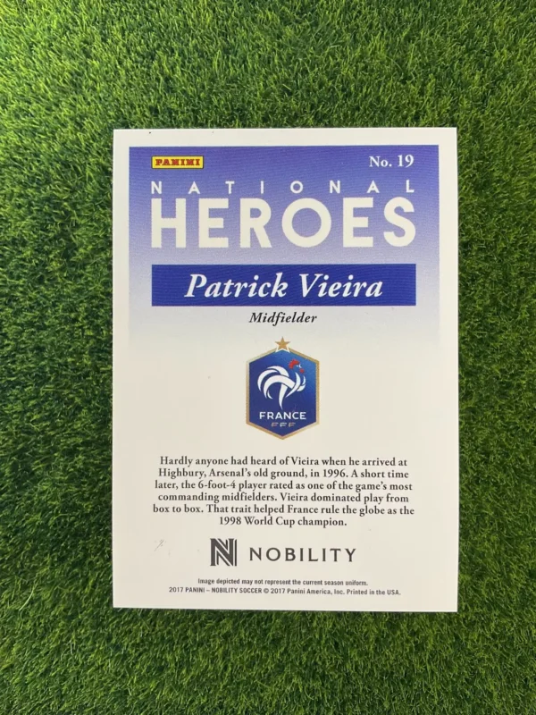 2017 Panini Nobility Patrick Vieira National Heroes - Image 2