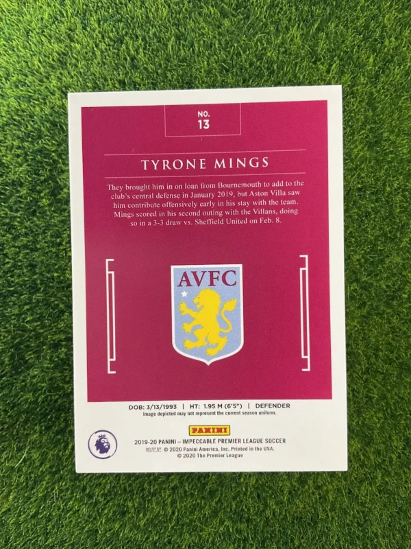 2019-20 Panini Impeccable Tyrone Mings Holo 31/35 - Image 2
