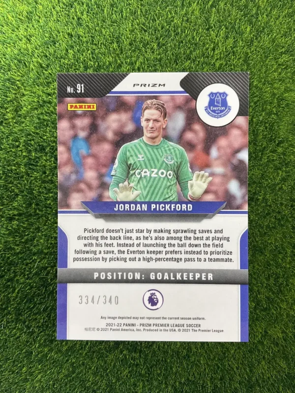 2021-22 Panini Prizm Jordan Pickford Blue Prizm 334/340 - Image 2