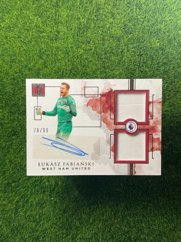 2019-20 Panini Impeccable Łukasz Fabiański Dual Patch Auto 78/99