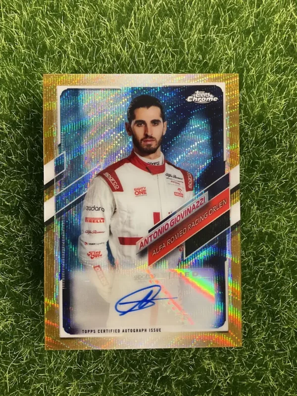 2021 Topps Chrome F1 Antonio Giovinazzi Gold Wave Refractor Auto 39/50