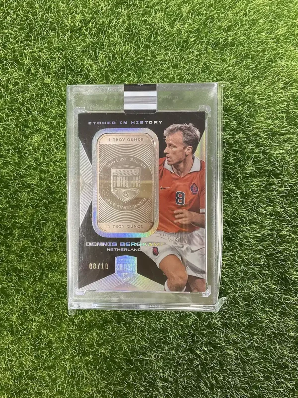 2018 Panini Eminence Soccer Dennis Bergkamp Etched in History Silver Bar 08/10
