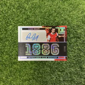 2022-23 Panini Impeccable Club History Liam Brady Patch Auto 17/99