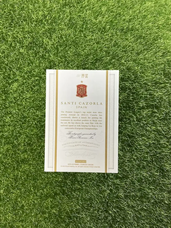 2015-16 Panini Flawless Soccer Santi Cazorla Flawless Autographs 03/25 - Image 2