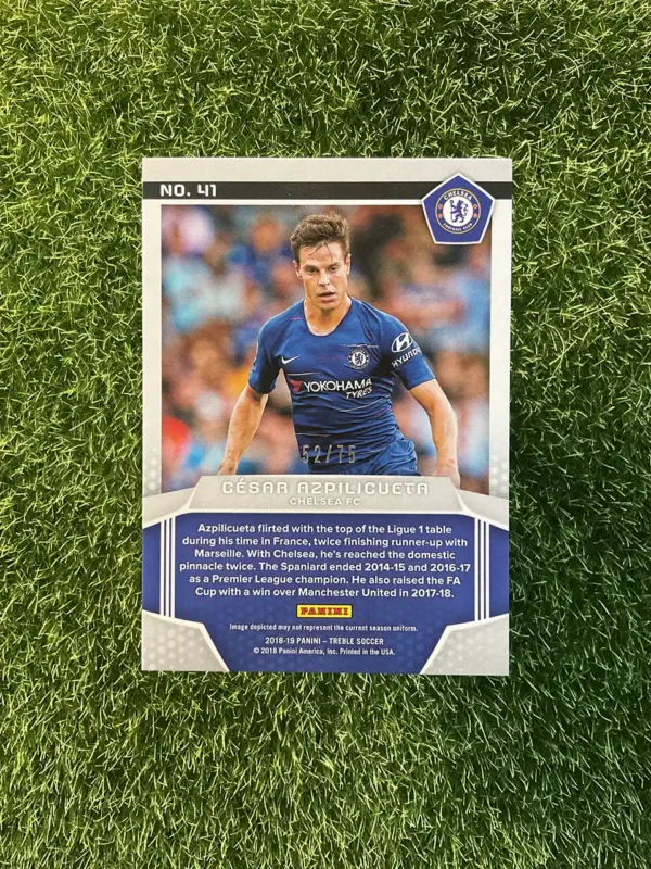 2018-19 Panini Treble Soccer César Azpilicueta Blue Parallel 52/75 - Image 2
