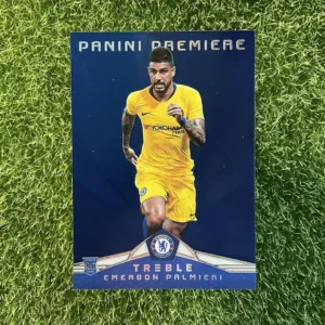 2018-19 Panini Treble Soccer Emerson Palmieri Panini Premiere Blue Parallel Rookie Card 14/75