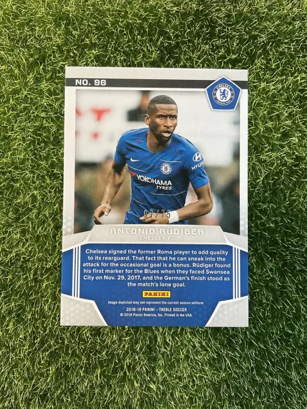 2018-19 Panini Treble Soccer Antonio Rüdiger Blue Parallel - Image 2