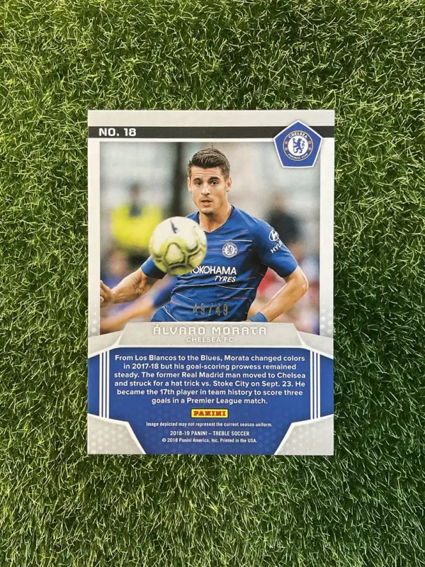 2018-19 Panini Treble Soccer Álvaro Morata Purple Parallel 43/49 - Image 2