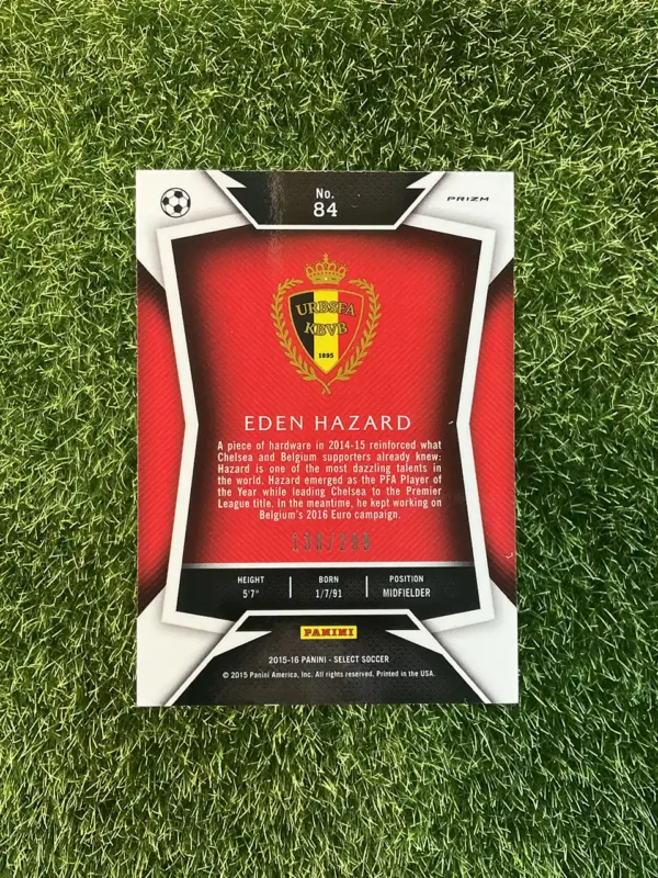 2015-16 Panini Select Soccer Eden Hazard Blue Prizm 150/249 - Image 2