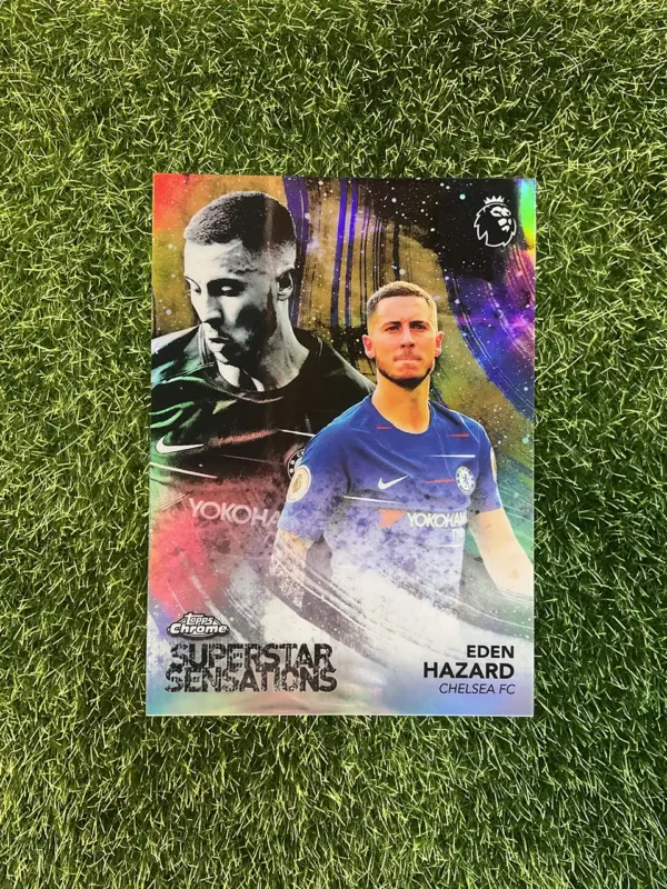 2018 Topps Chrome Premier League Eden Hazard Superstar Sensations Gold Refractor 34/50