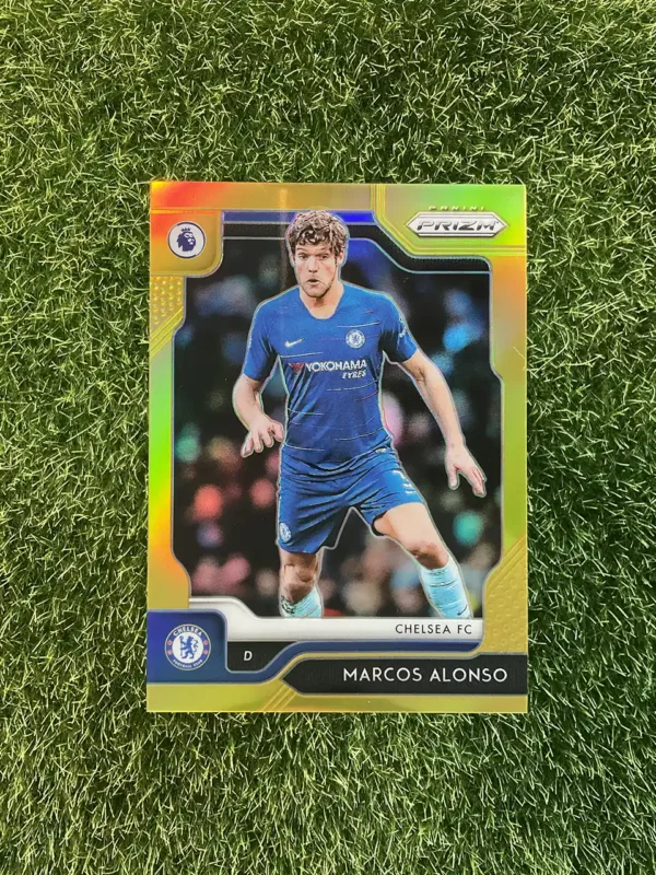 2019-20 Panini Prizm Premier League Soccer Marcos Alonso Gold Prizm 01/10