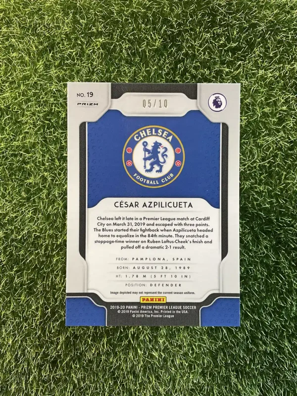2019-20 Panini Prizm Premier League Soccer César Azpilicueta Gold Prizm 05/10 - Image 2