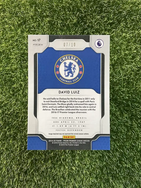 2019-20 Panini Prizm Premier League Soccer David Luiz Gold Prizm 07/10 - Image 2
