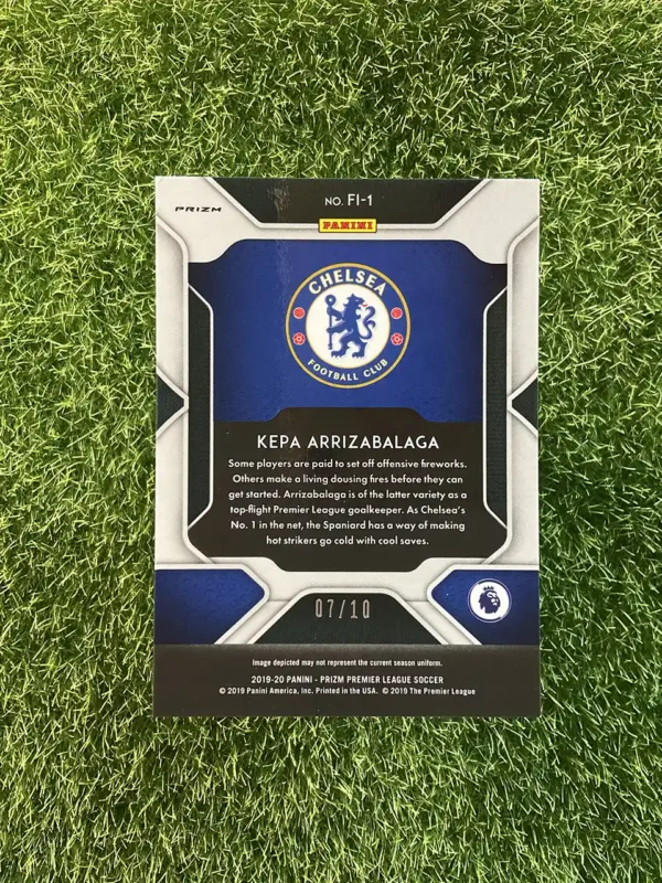 2019-20 Panini Prizm Premier League Soccer Kepa Arrizabalaga Fireworks Gold Prizm 07/10 - Image 2