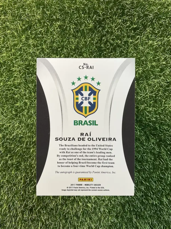 2017 Panini Nobility Soccer Raí Souza de Oliveira Crescent Signatures Auto - Image 2