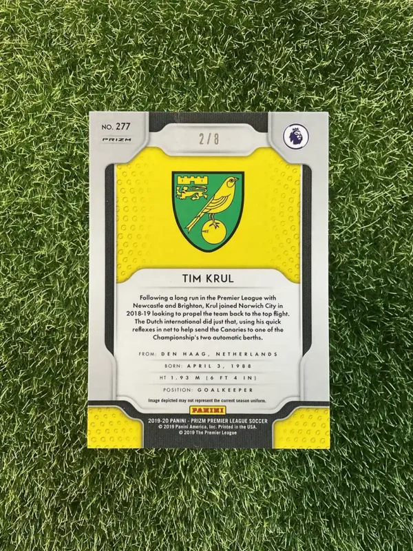 2019-20 Panini Prizm Premier League Soccer Tim Krul Blue Shimmer Prizm 2/8 - Image 2
