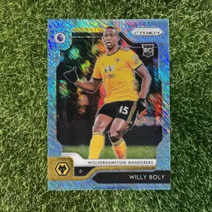 2019-20 Panini Prizm Premier League Soccer Willy Boly Blue Shimmer Prizm Rookie Card 2/8