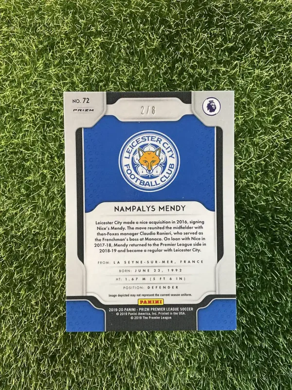 2019-20 Panini Prizm Premier League Soccer Nampalys Mendy Blue Shimmer Prizm Rookie Card 2/8 - Image 2