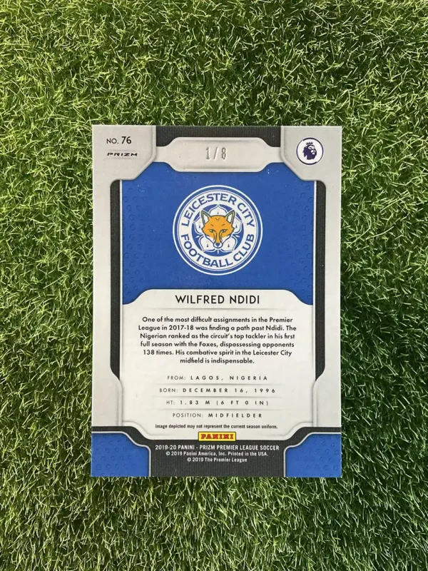 2019-20 Panini Prizm Premier League Soccer Wilfred Ndidi Blue Shimmer Prizm 1/8 - Image 2