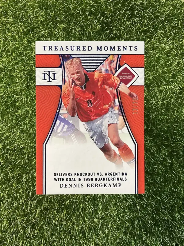 2022 Panini National Treasures Road to World Cup Soccer Dennis Bergkamp Treasured Moments
