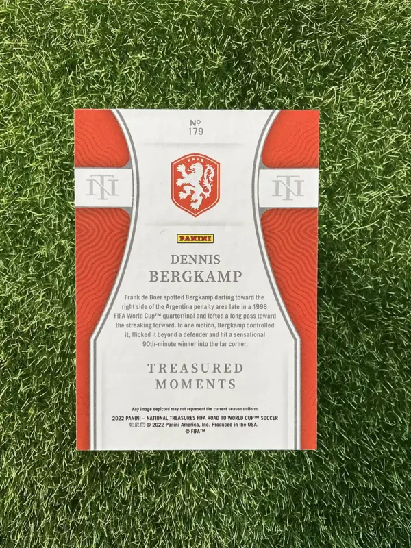 2022 Panini National Treasures Road to World Cup Soccer Dennis Bergkamp Treasured Moments - Image 2