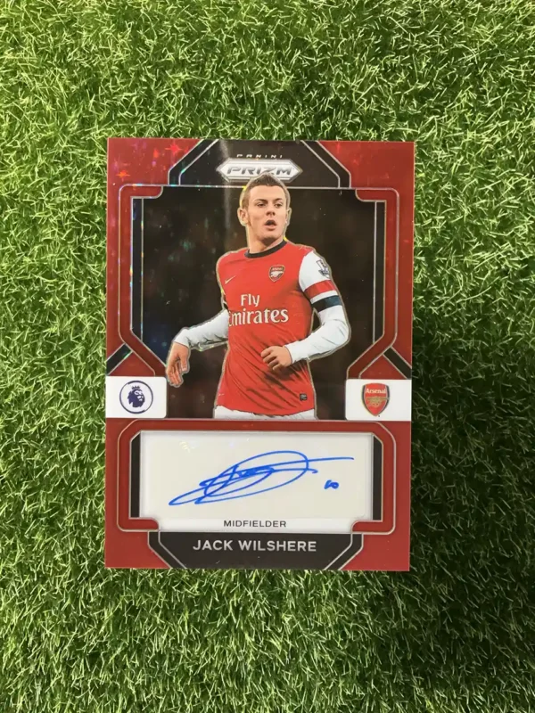 2022-23 Panini Prizm Premier League Soccer Jack Wilshere Signatures Red Mojo Prizm Auto