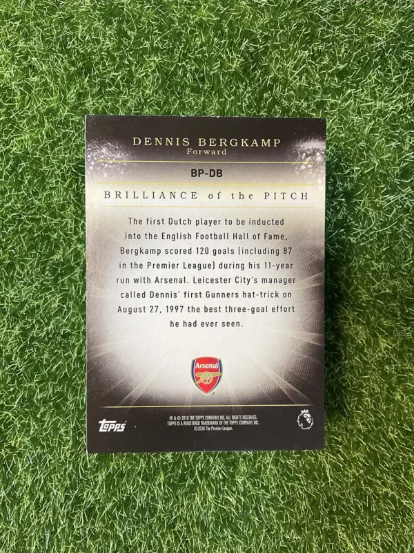 2016 Topps Premier Club Dennis Bergkamp Brilliance of the Pitch Gold Parallel - Image 2