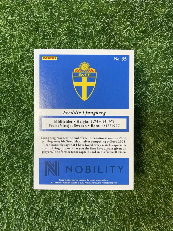 2017 Panini Nobility Soccer Freddie Ljungberg Red Parallel 160/199 - Image 2