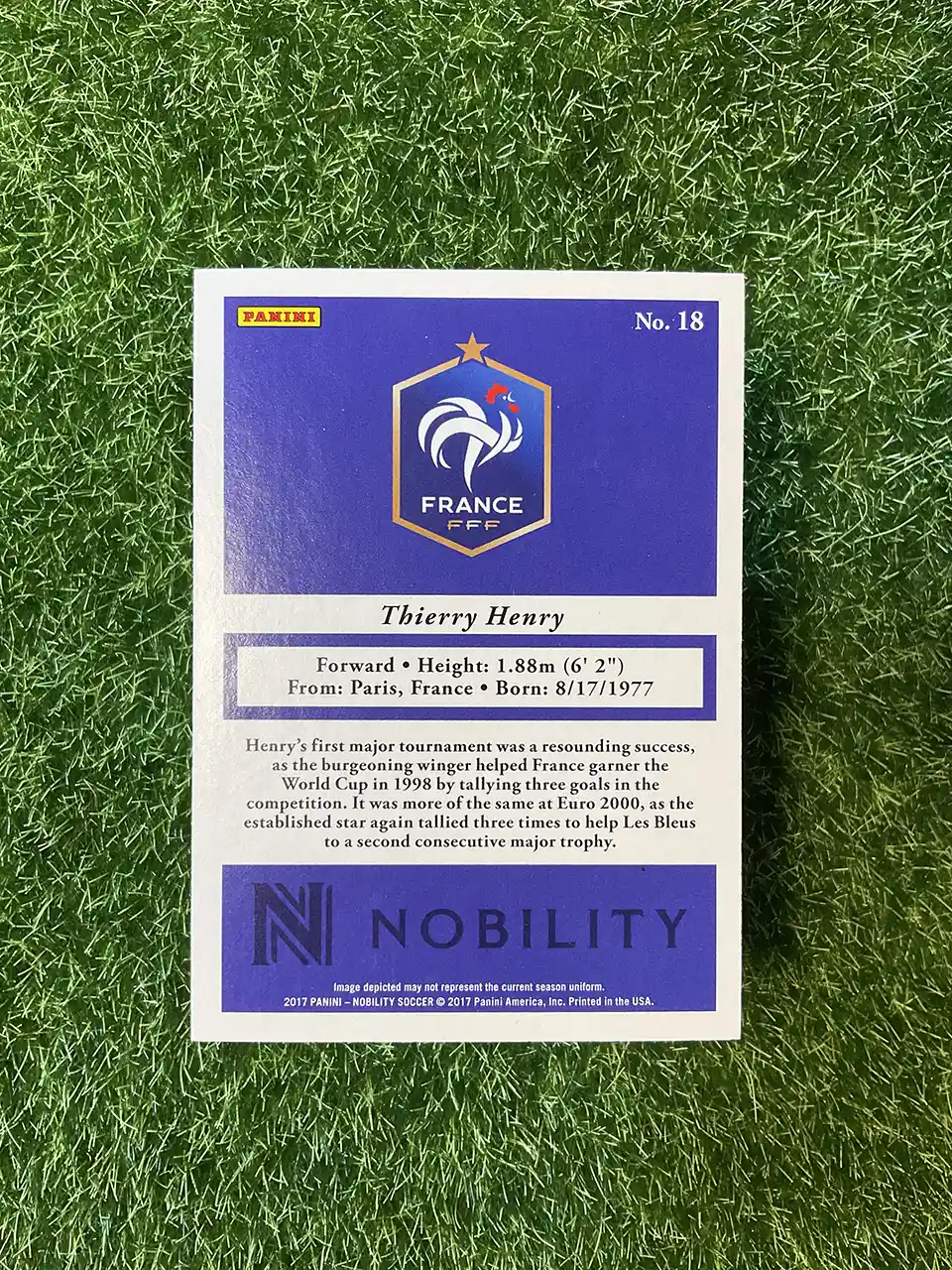 2017 Panini Nobility Soccer Thierry Henry Red Parallel 121/199 - Image 2