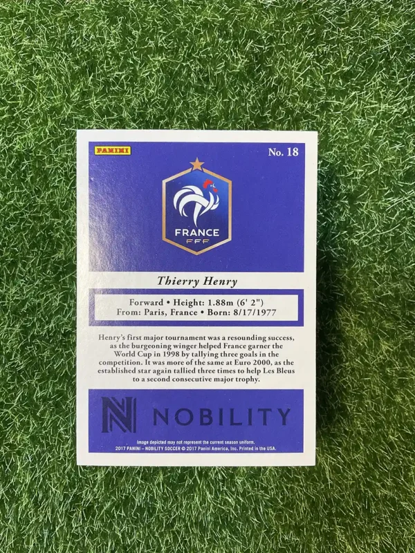 2017 Panini Nobility Soccer Thierry Henry Orange Parallel 10/75 - Image 2