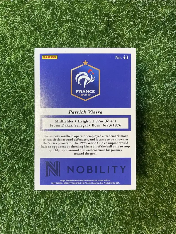 2017 Panini Nobility Soccer Patrick Vieira Orange Parallel 55/75 - Image 2