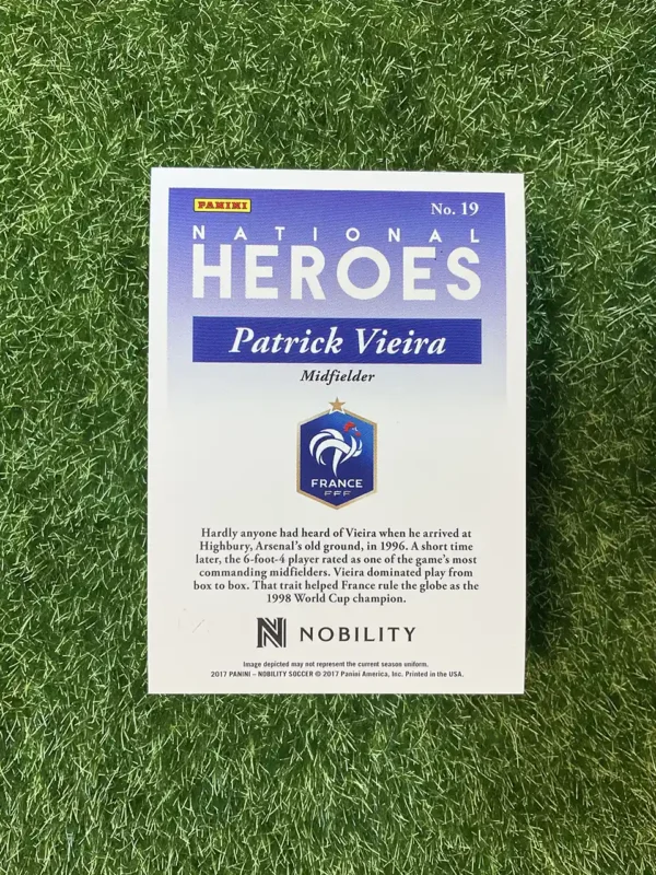 2017 Panini Nobility Soccer Patrick Vieira National Heroes - Image 2