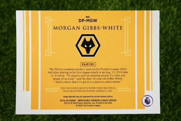 2019-20 Panini Impeccable Morgan Gibbs-White Quad Patch 01/15 - Image 2