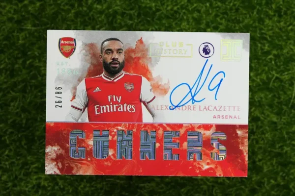2019-20 Panini Impeccable Club History Alexandre Lacazette Patch Auto 26/86
