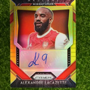 2020-21 Panini Prizm Premier League Alexandre Lacazette Signatures Gold Prizm Auto 03/10