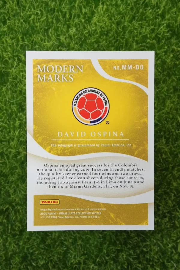 2020 Panini Immaculate Collection David Ospina Modern Marks Auto 08/10 - Image 2