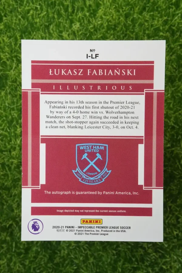 2020-21 Panini Impeccable Illustrious Łukasz Fabiański Auto 05/10 - Image 2