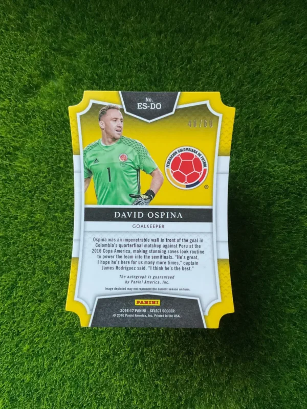 2016-17 Panini Select David Ospina Emerging Star Signatures Green Die-Cut Auto 48/50 - Image 2